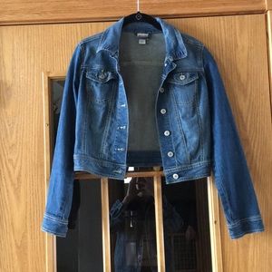 Cropped Medium Wash Jean Jacket